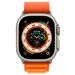 ساعت هوشمند اپل سری Ultra بدنه تیتانیومی 49 میلمتری با بند Orange Alpine Loop